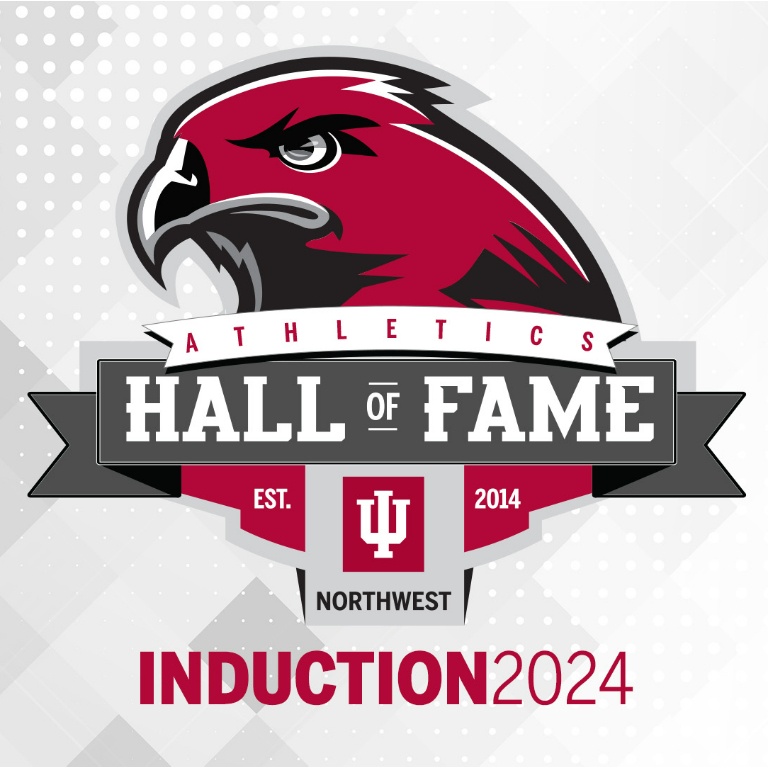 A graphic with a red bird that says Athletics Hall of Fame.
