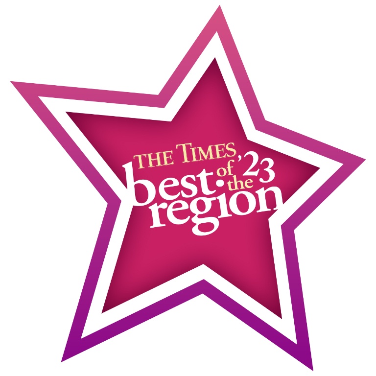 A graphic that says the times best of the region '23.