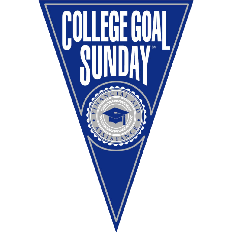 A blue pennant that says College Goal Sunday.