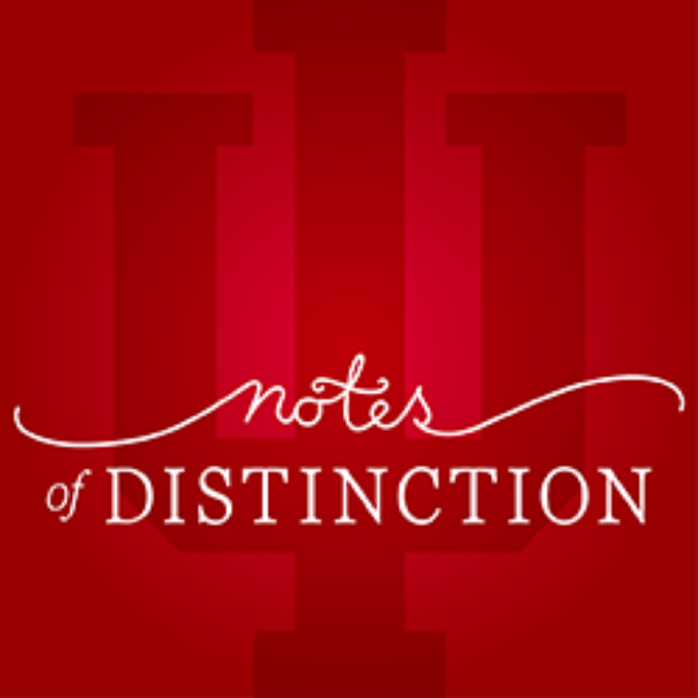 A graphic with a red trident that says Notes of Distinction.